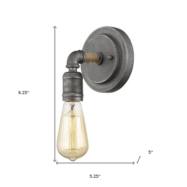 Industrial Textured Gray Wall Light