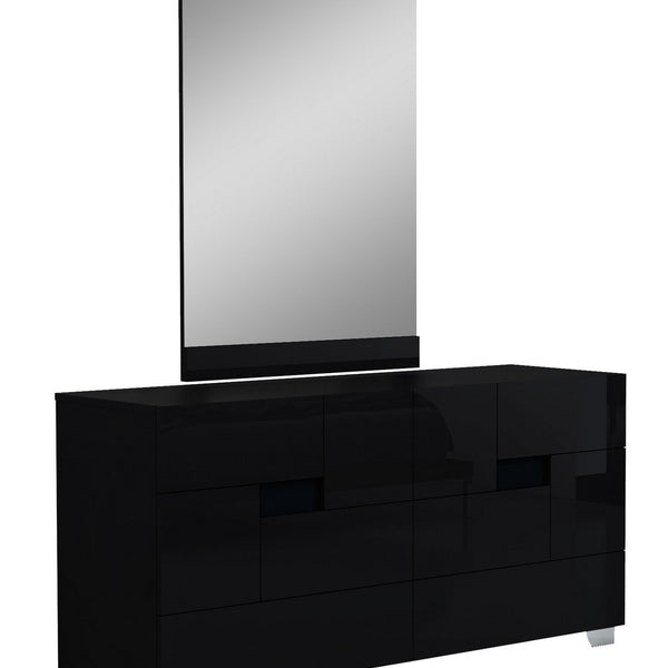 Black Inch Superb High Gloss Bedroom Dresser